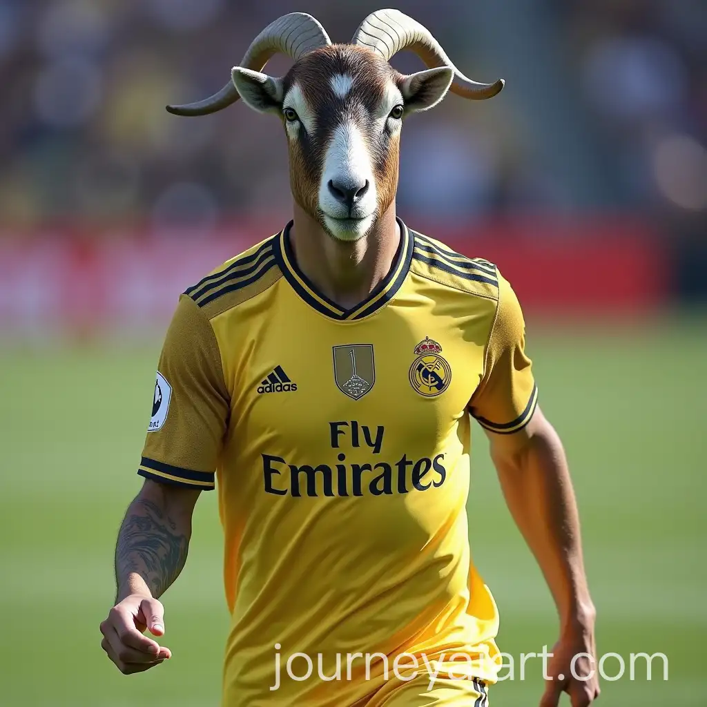 Cristiano-Ronaldo-Hybrid-with-Goat-Features-Playing-Football-on-Field