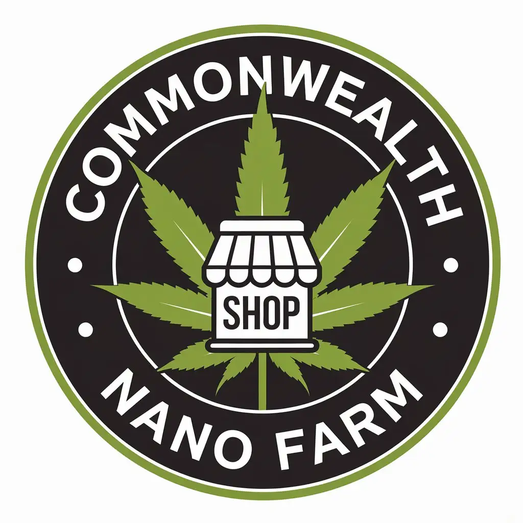 LOGO Design for Commonwealth Nano Farm Cannabis Leaf with Modern Retail Theme