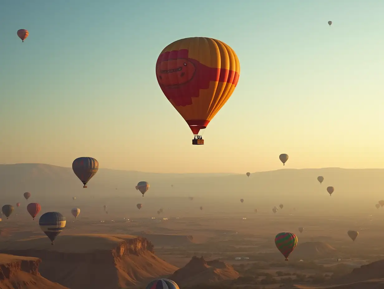 I want to fly with a balloon in the world