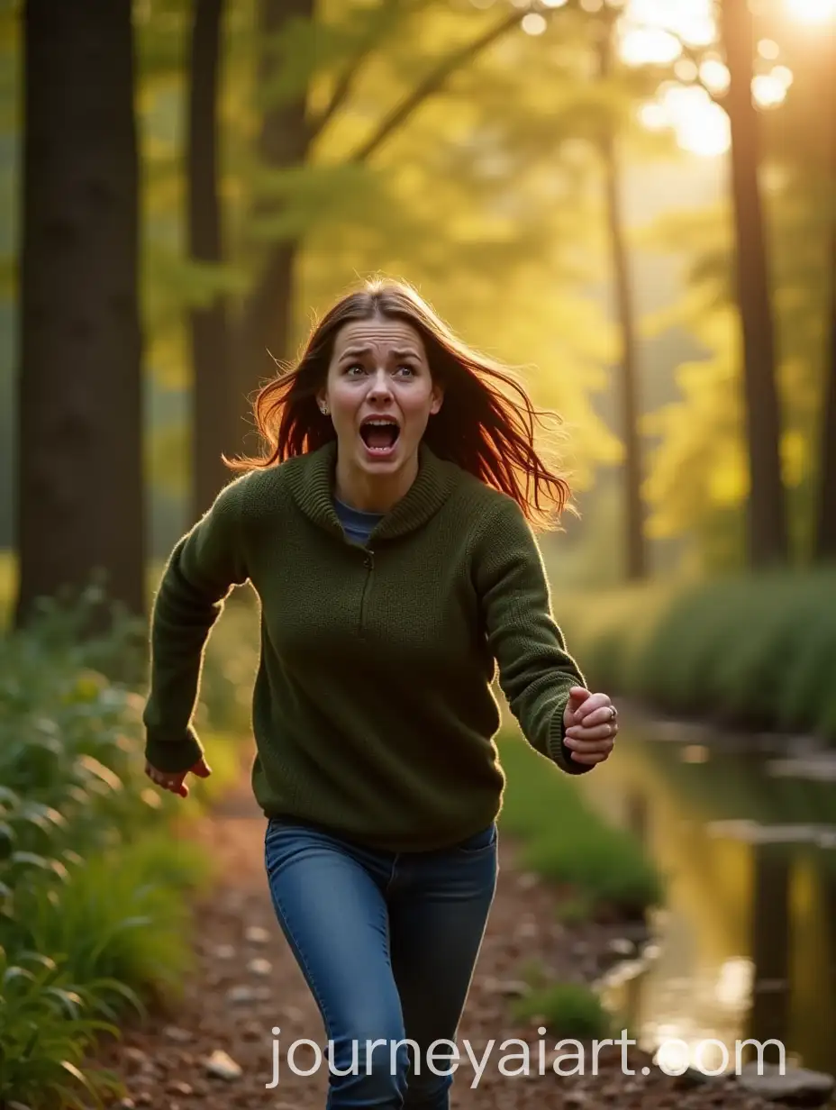 Young-Woman-Searching-for-Missing-Baby-in-a-Sunlit-Forest-Park