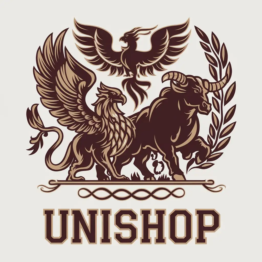 LOGO Design For UniShop Mythical Creatures with Clear Background