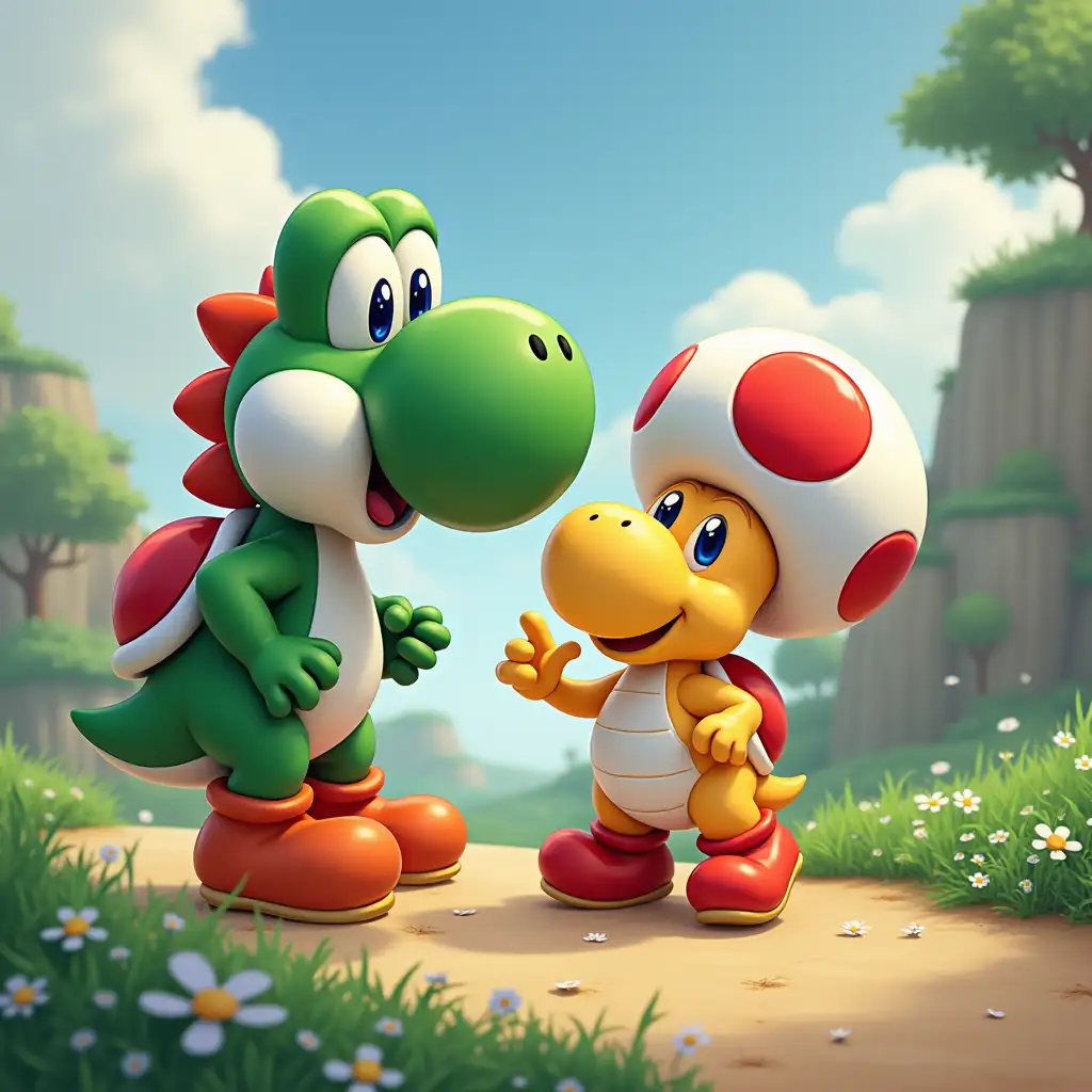 Yoshi and toad