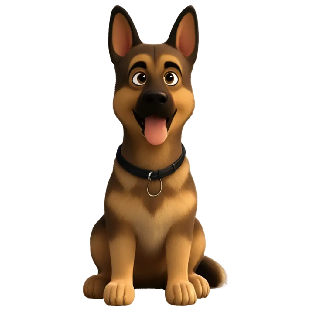 create light colored German shepherd with animation effect