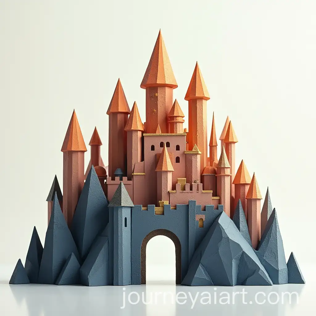 Geometric-Castle-Made-of-Triangles-in-a-Vibrant-Landscape