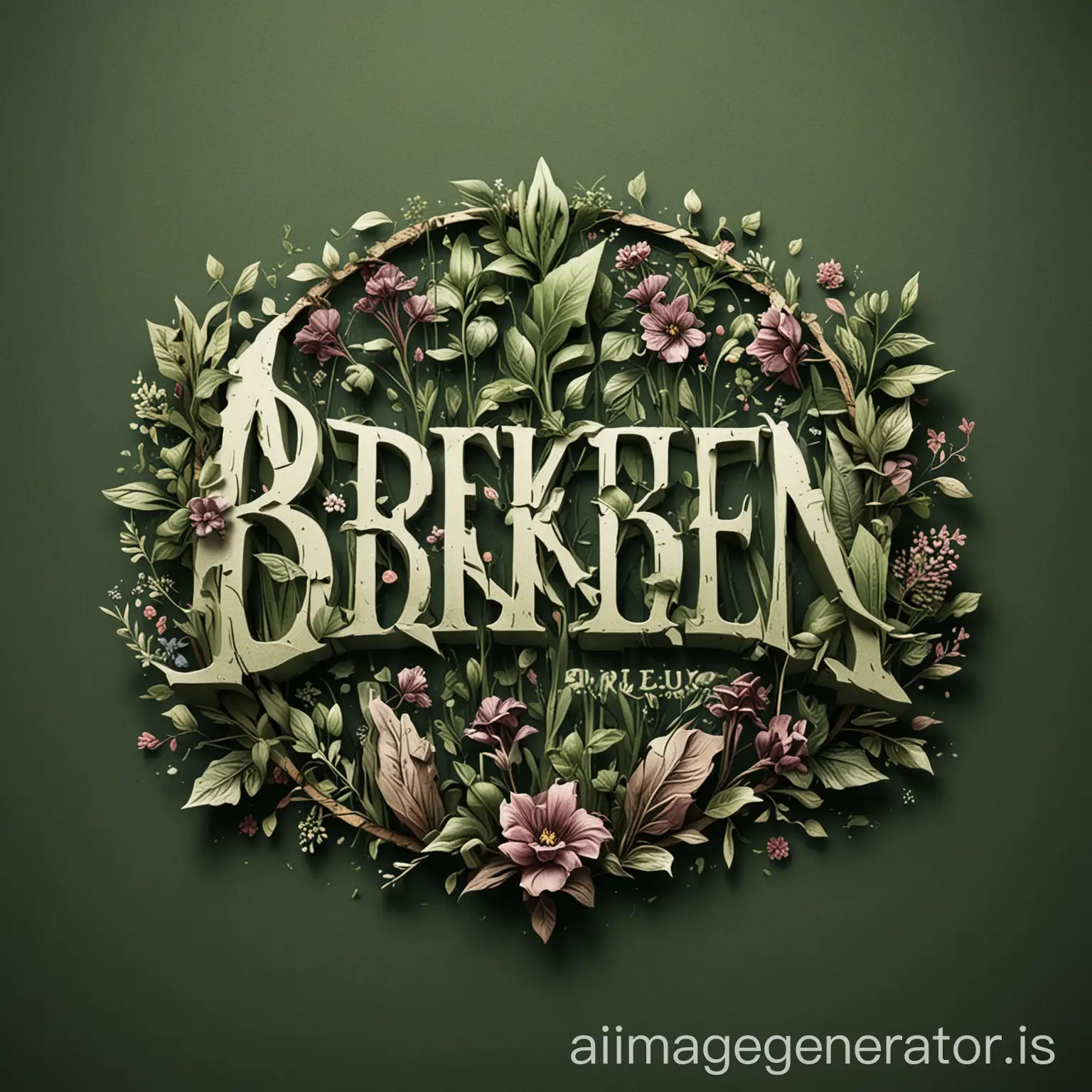 Solid-Color-Background-with-Artistic-Text-Broken-Garden-Logo