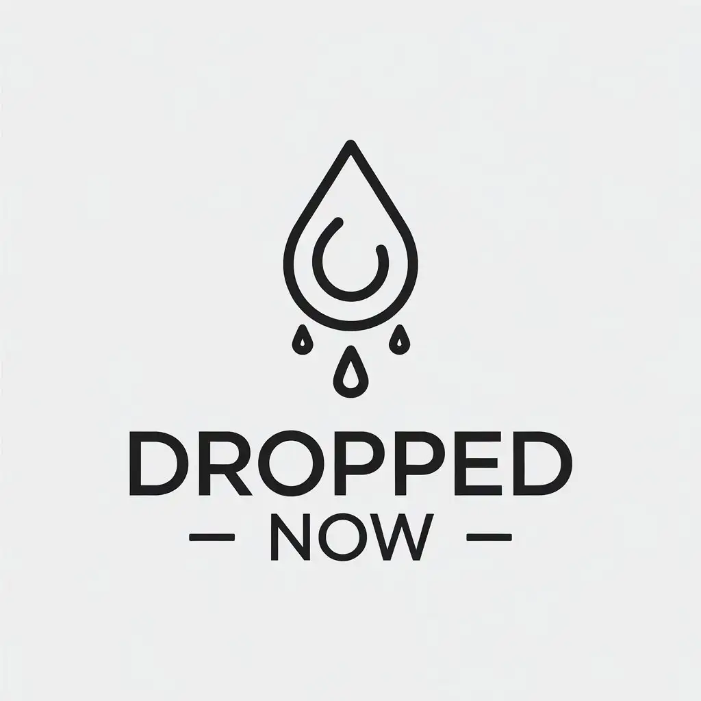 LOGO Design for Dropped Now Minimalistic Rain Drop Dripping Symbol for Internet Industry