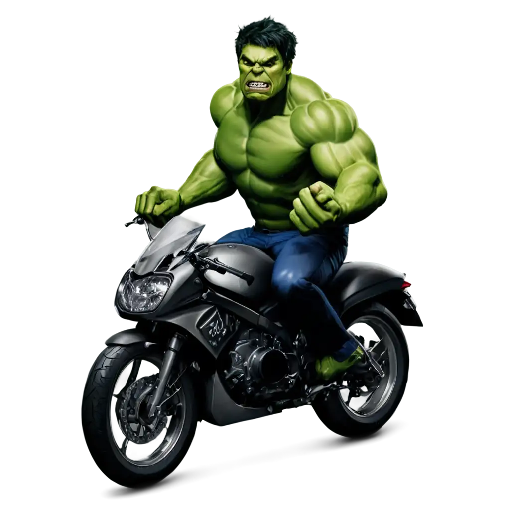 Hulk-Riding-Motorbike-PNG-HighQuality-ImageHulk-Motorbike-PNG-Usage-for-Digital-Art-and-Design