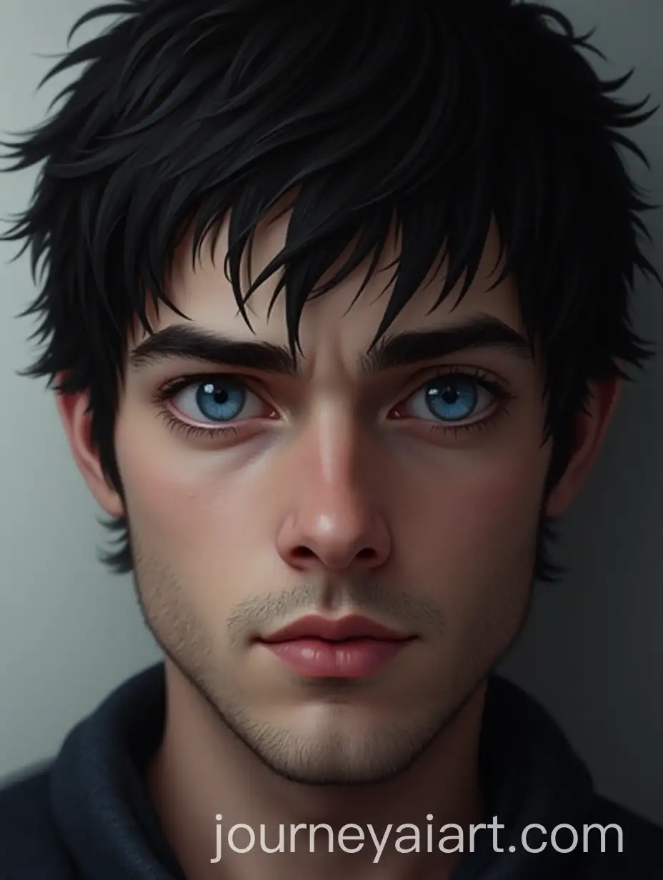 Realistic-Man-with-Blue-Eyes-and-Black-Hair-Portrait