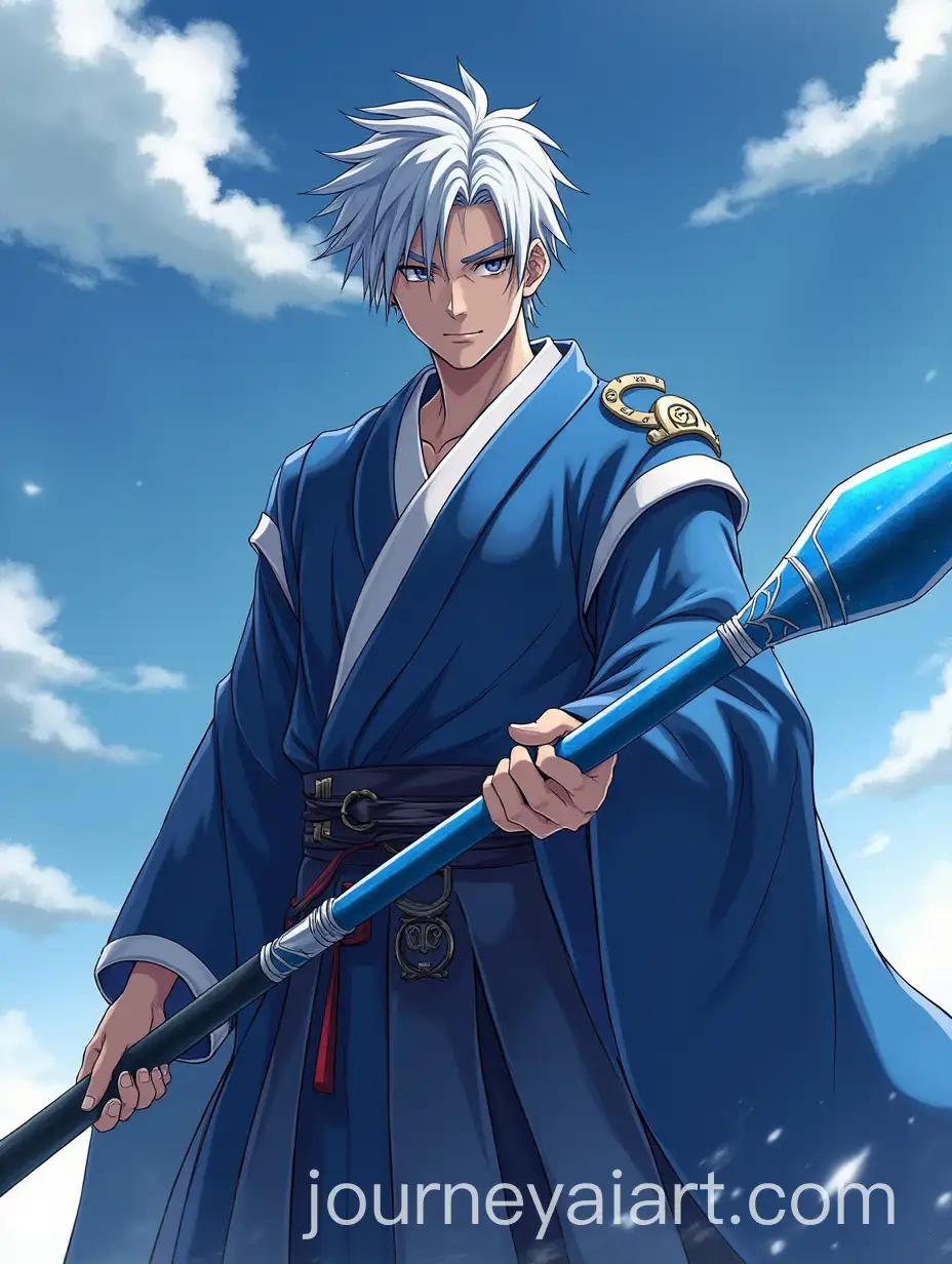 AnimeInspired-King-in-Blue-and-White-Armor-with-Spear
