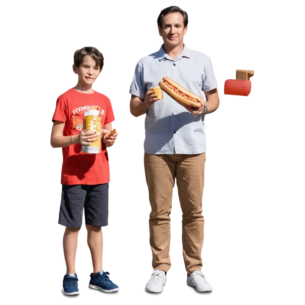 Father-and-Son-Holding-a-HotDog-PNG-Image-Heartwarming-Moment-Captured-in-High-Quality