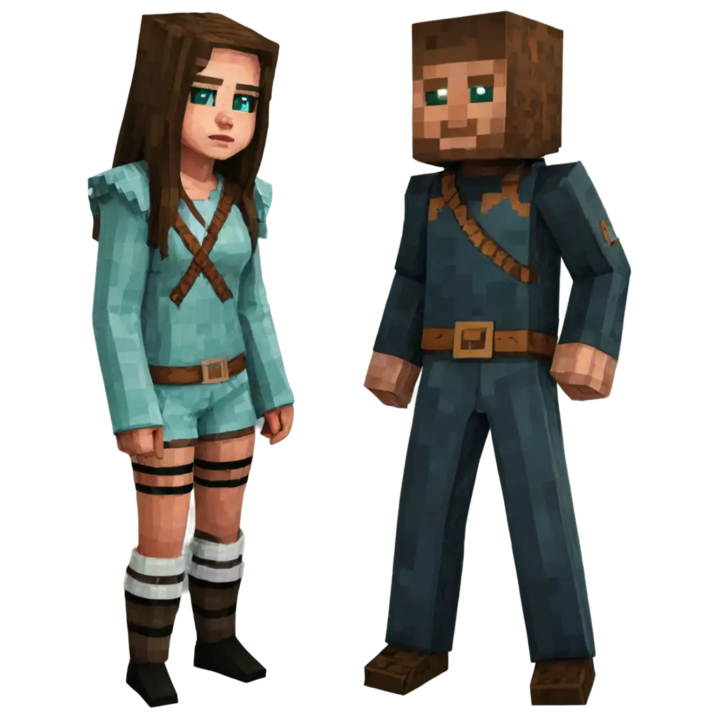 MinecraftInspired-PNG-Art-Dynamic-Girl-and-Man-Characters