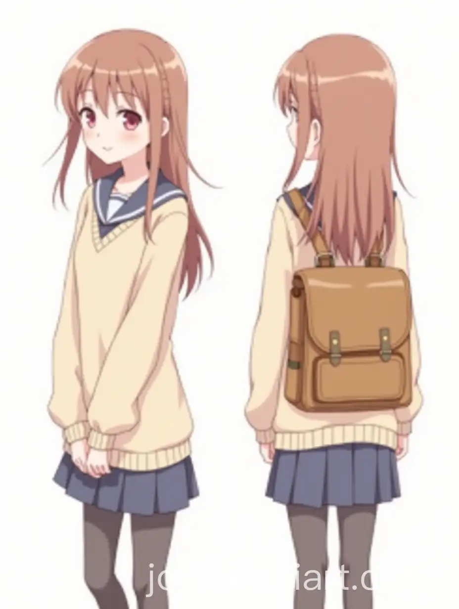 Animestyle-Teenage-Girl-inAI-Art-Prompt-Expansion-School-Uniform-Character-Sheet-with-Multiple-Angles