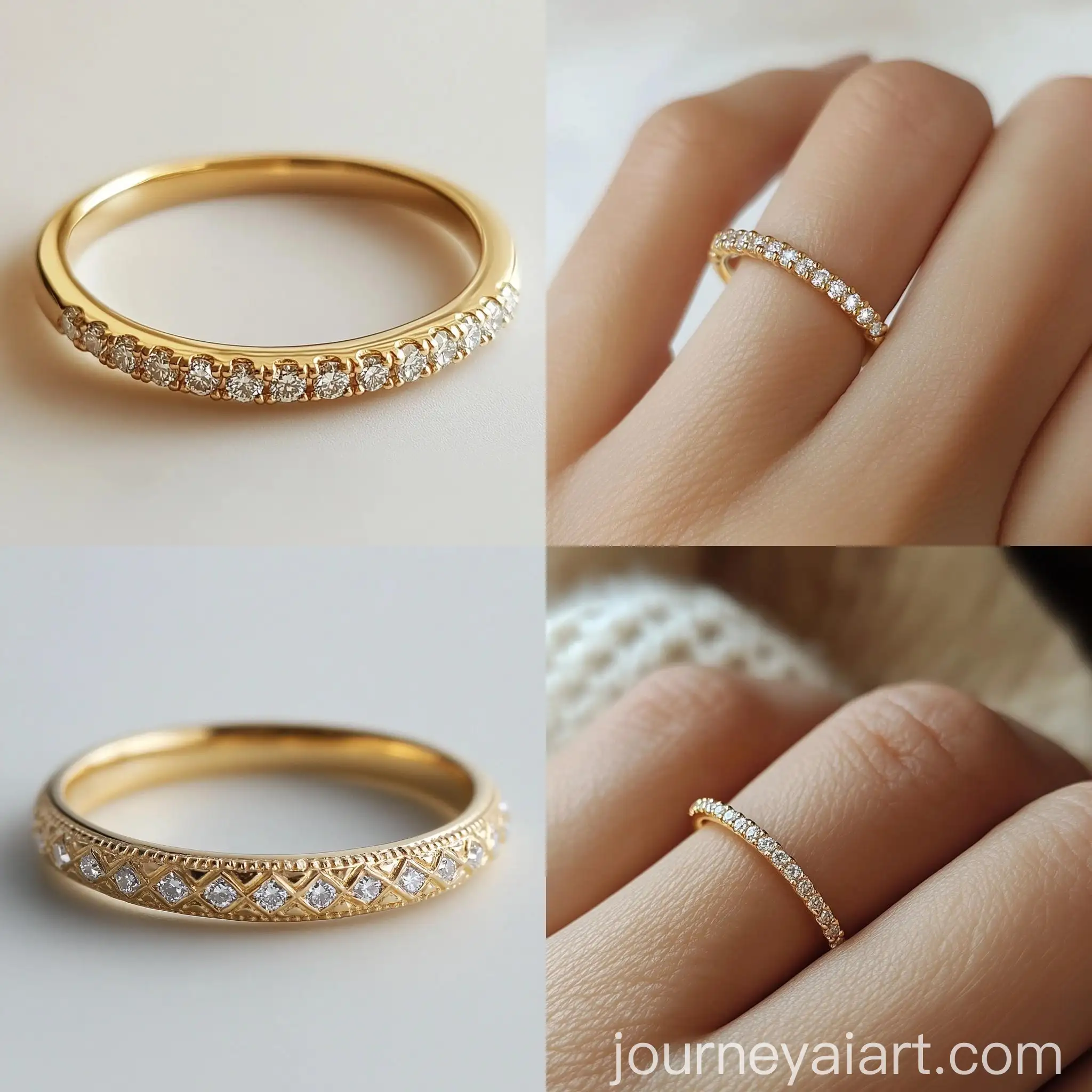 Elegant-14k-Gold-Ring-with-Diamond-Pave-and-Edgy-Pattern