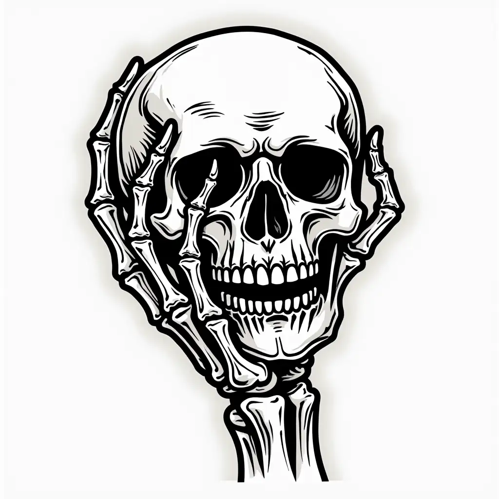 Skeleton-Hand-Holding-Skull-Logo-Graphic