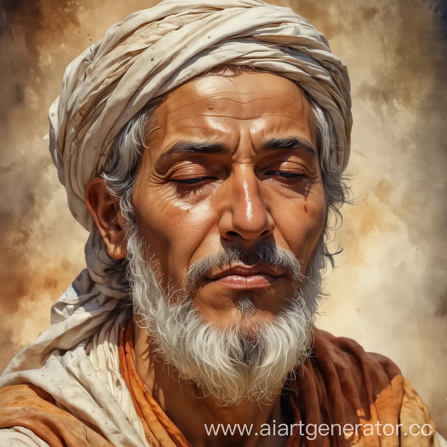 Tunisian-Soufi-in-Deep-Spiritual-Concentration-Watercolor-Masterpiece