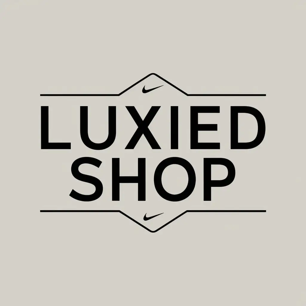 a vector logo design,with the text "LuxiedShop", main symbol:brand nike,Moderate,be used in store of brand clothing industry,clear background