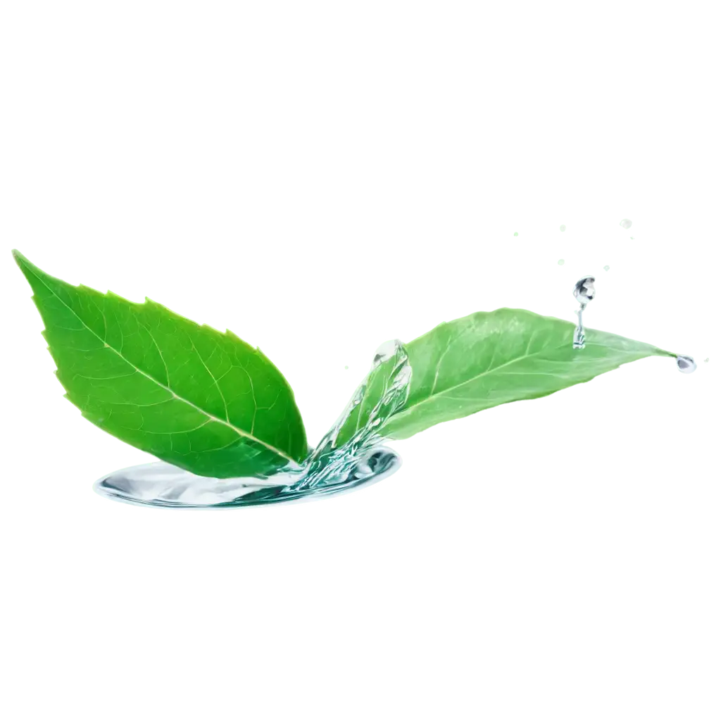 Vibrant-PNG-Image-of-a-Small-Green-Leaf-Splashing-Water-for-Stunning-Visuals