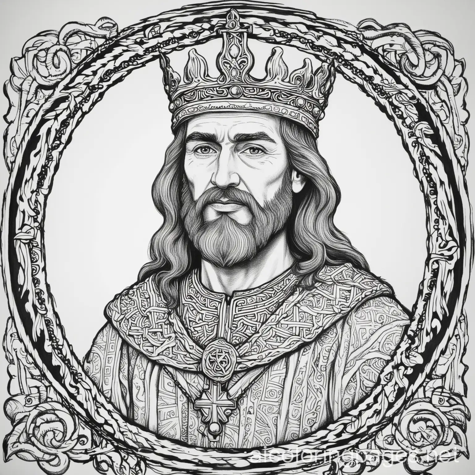 Ruaidr-Ua-Conchobair-12th-Century-High-King-of-Ireland-Coloring-Page