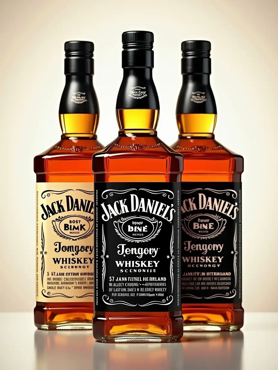 Whiskey bottles design for Jack Daniels