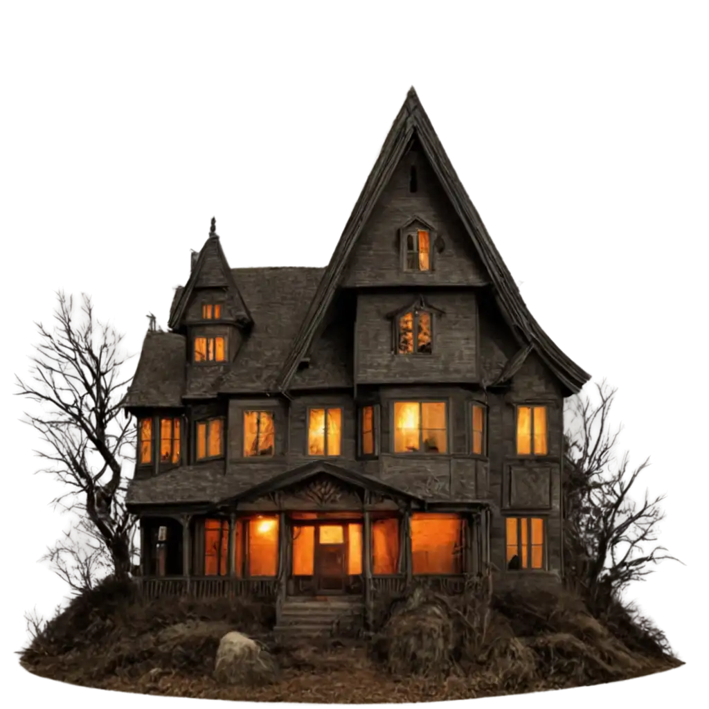 Horror-House-PNG-Image-Unleash-Your-Nightmares-with-HighQuality-Visuals