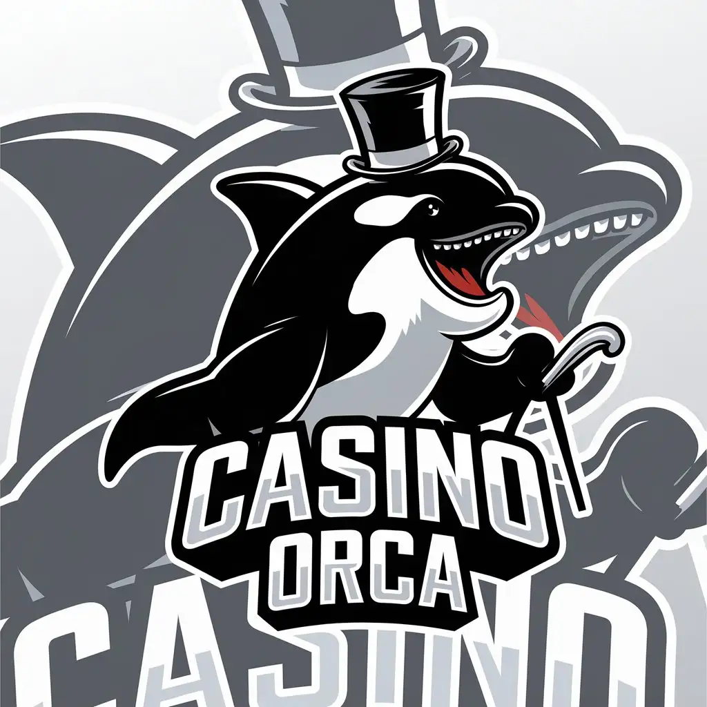 LOGO Design for Casino Orca Vector with Orca Symbol and Clear Background