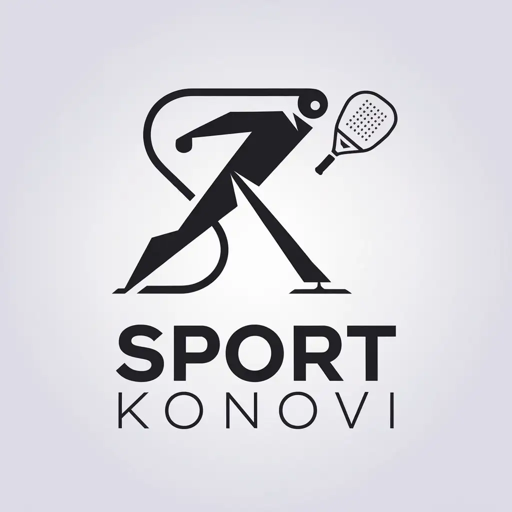 LOGO Design for Sport Konovi Ice Skating PaddleTennis with Minimalistic Style for Sports Fitness Industry