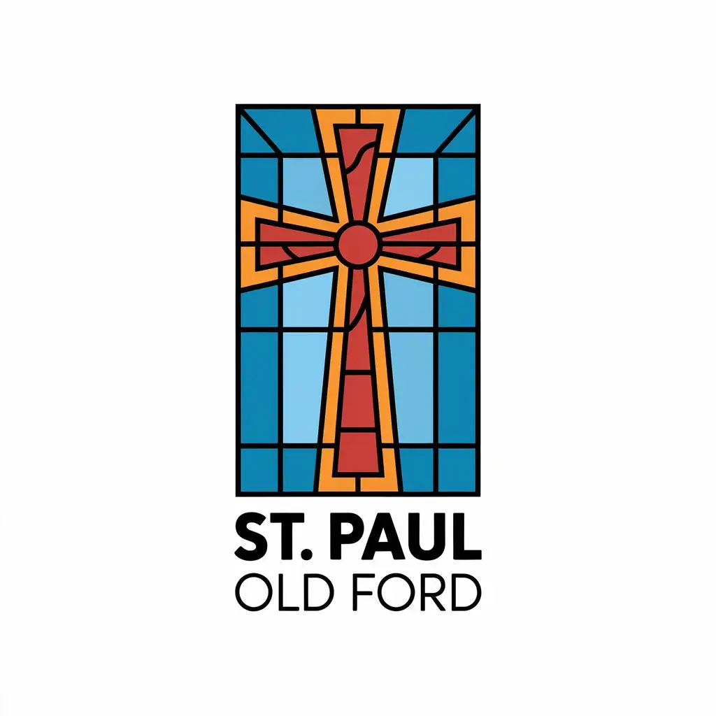 LOGO Design for St Paul Old Ford Cross in Stained Glass for Religious Industry