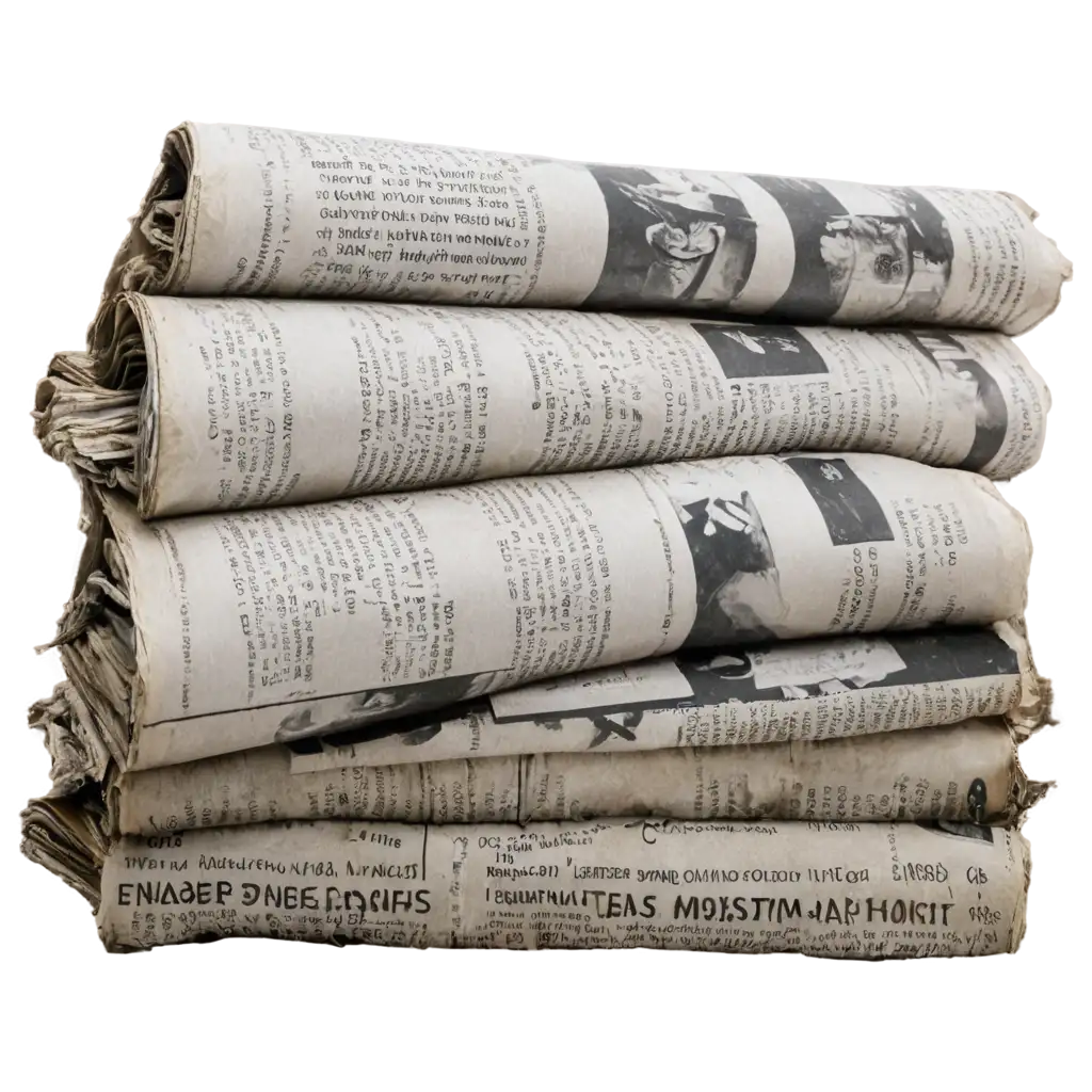 HighQuality-PNG-Image-of-a-Pile-of-Old-Newspaper-Enhance-Visual-Impact-and-Clarity