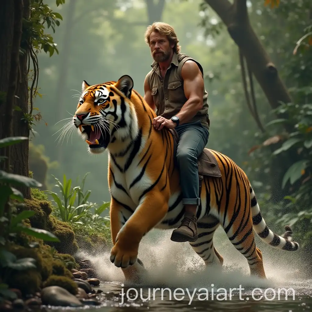 Chuck-Norris-Riding-a-Tiger-in-the-Jungle