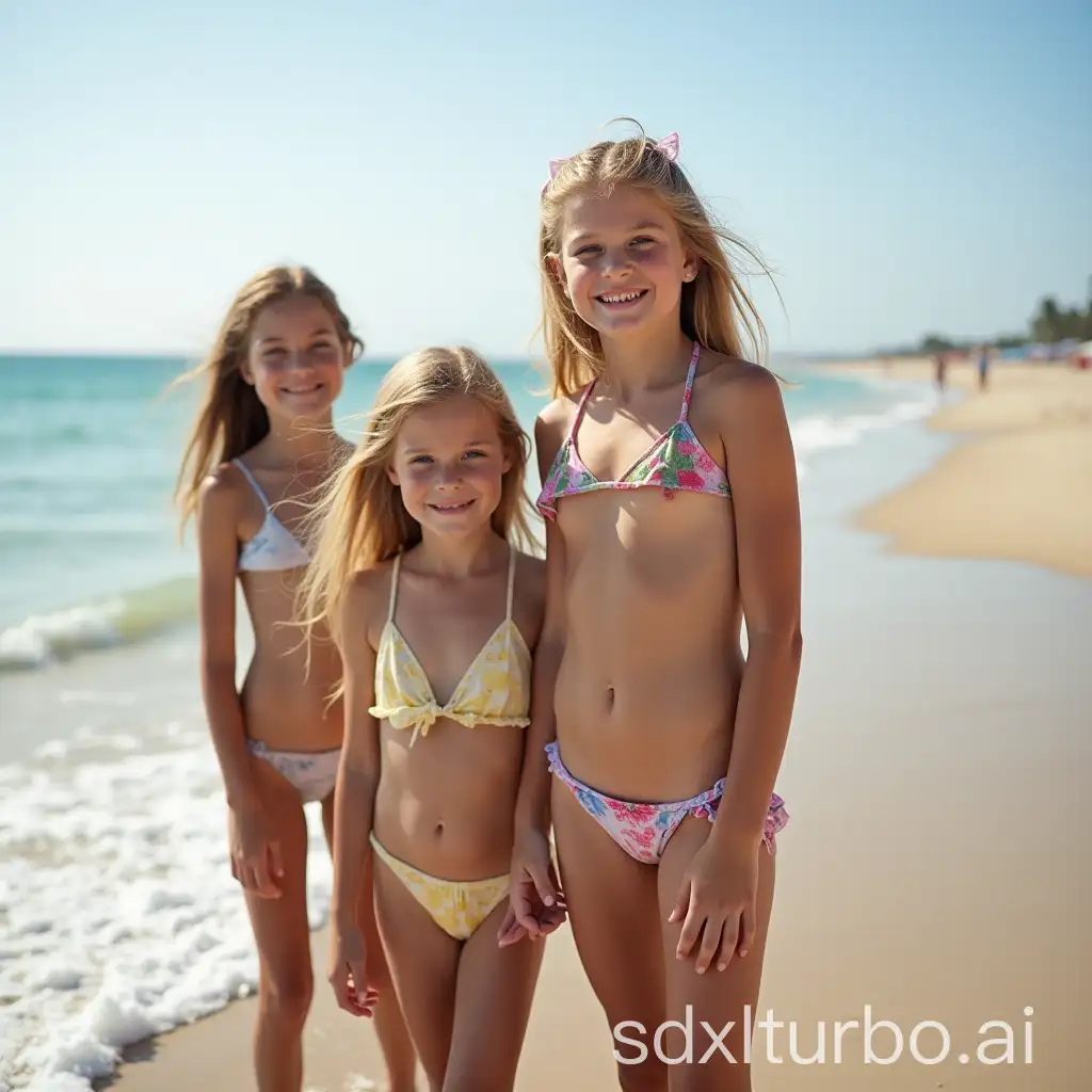 Joyful-Young-Girls-Playing-at-the-Beach