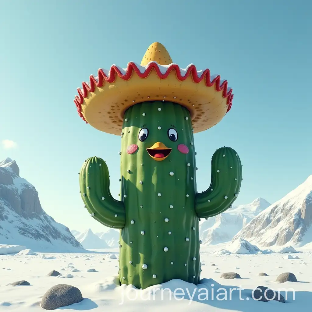 Fat-Cactus-in-Antarctica-WearingAI-Art-Prompt-Expansion-Mexican-Hat-Begging-for-Alms