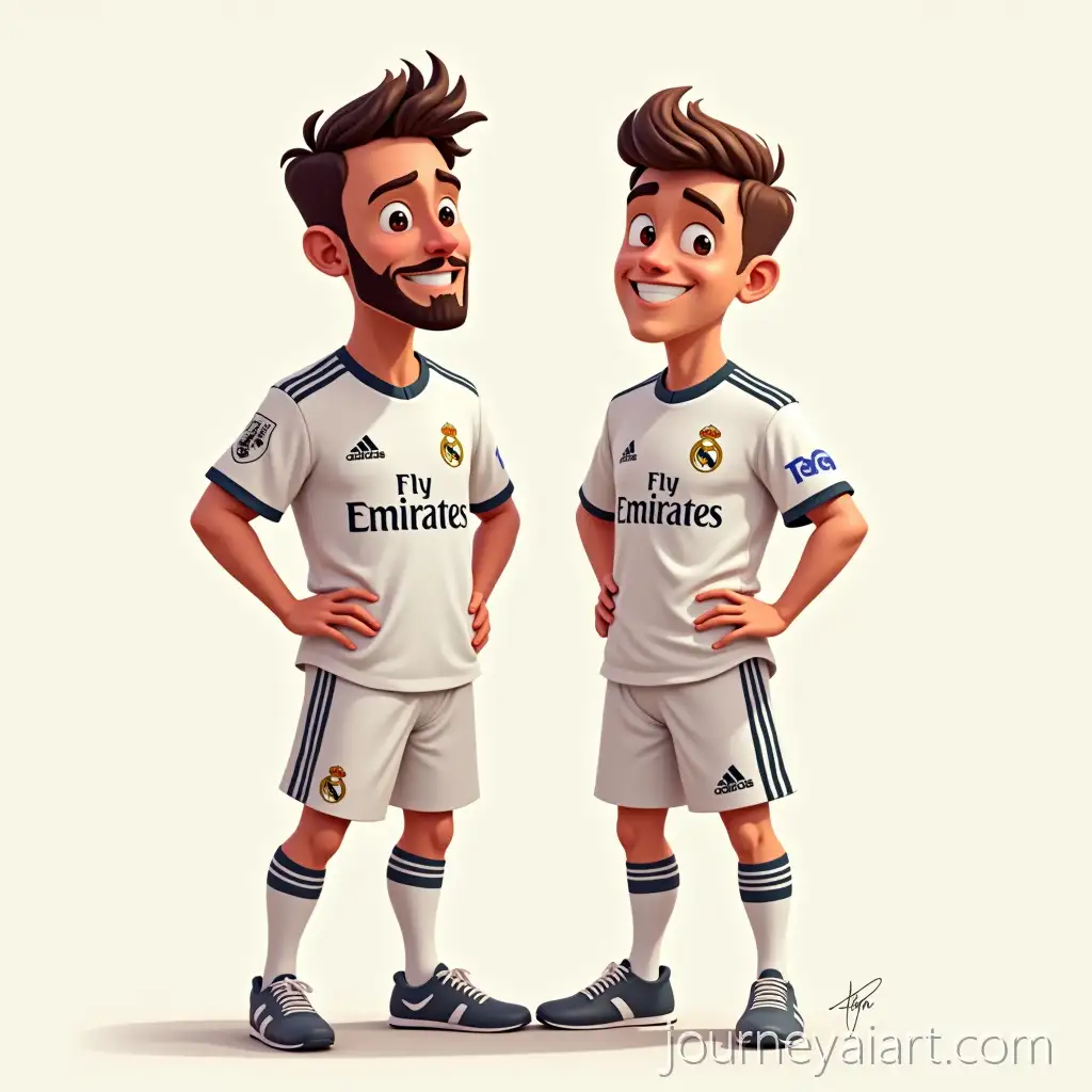 Real-Madrid-Player-and-Fan-Boy-Posing-Together-in-Cartoon-Style