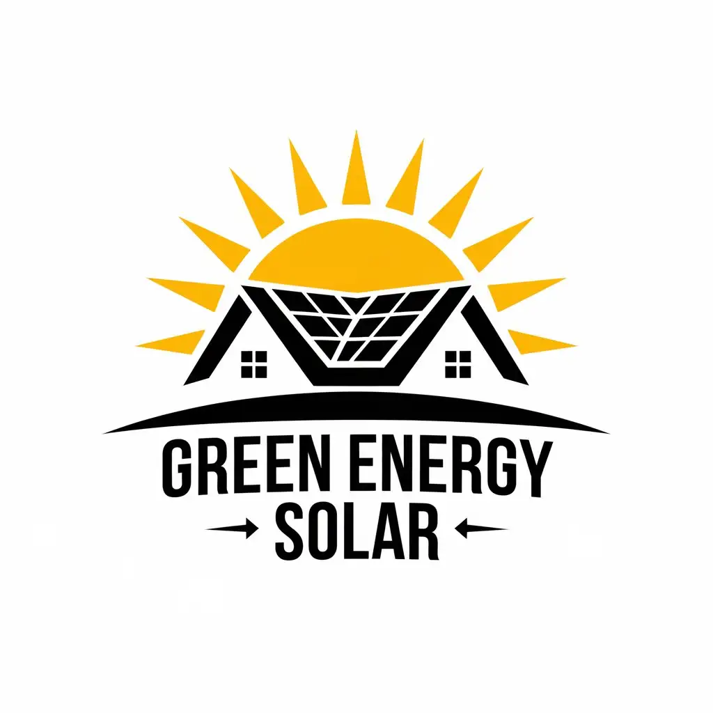 LOGO Design for Green Energy Solar Modern and Trustworthy with Sun and House Symbolism