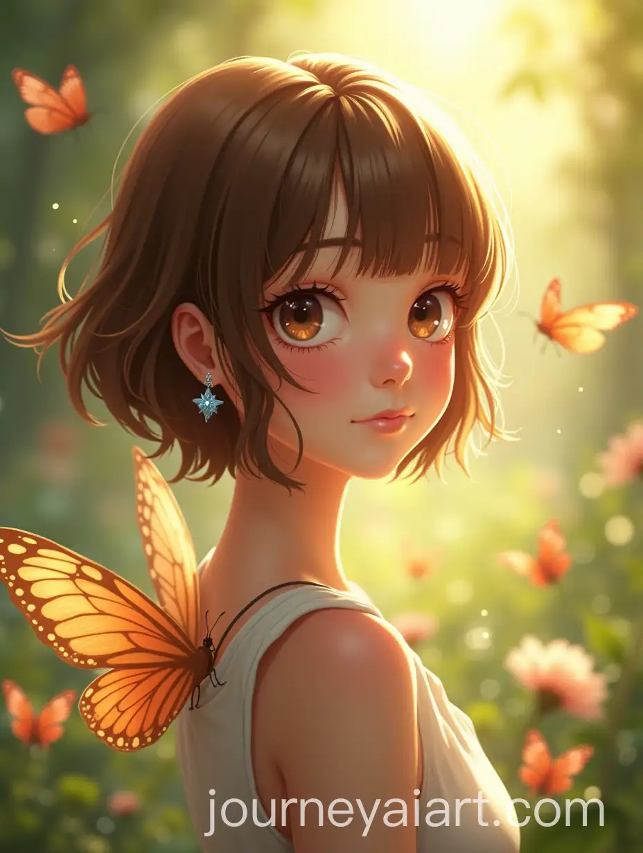 Young-Woman-with-Wings-in-Sunlit-Garden-surrounded-by-Butterflies-and-Sparkles