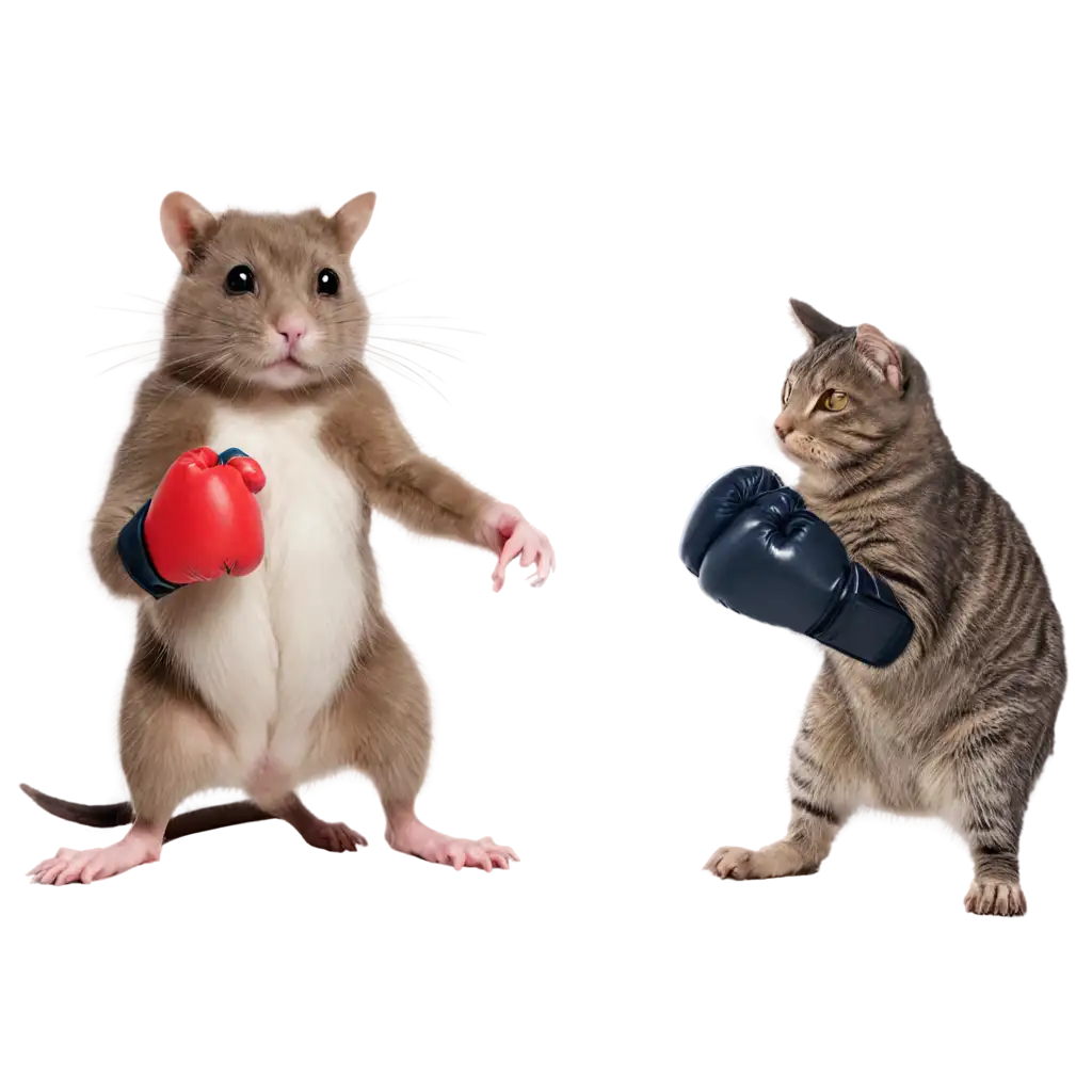 Boxing-Rat-vs-Cat-PNG-Image-A-Dynamic-Clash-in-the-Ring