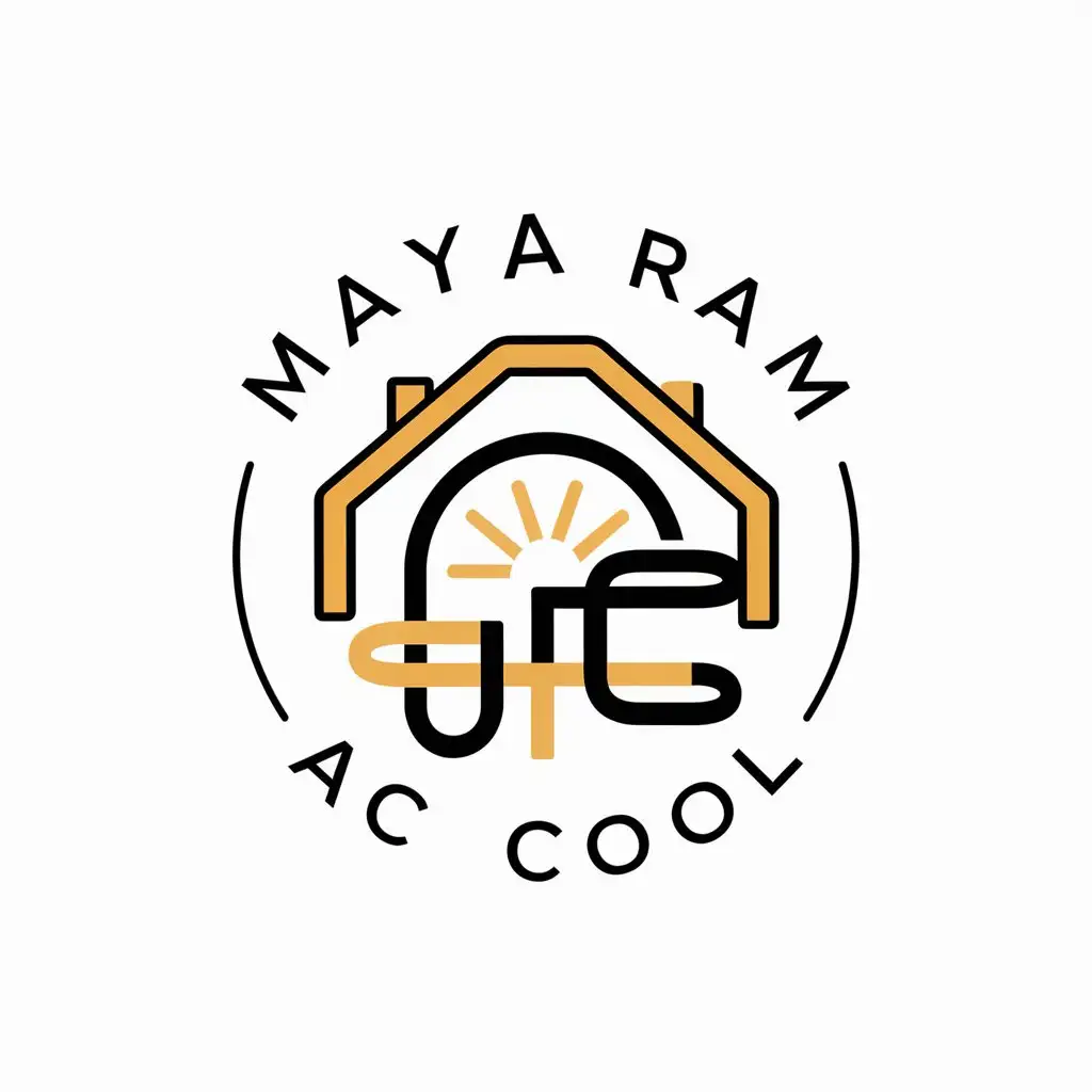 LOGO Design For Maya Ram AC Service with Modern and Clear Background