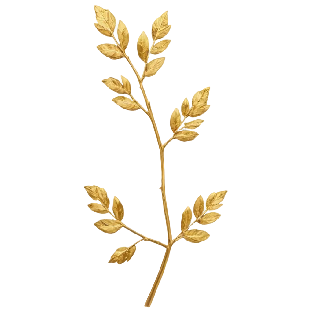 Branch-with-Gold-Leaves-PNG-HighQuality-Transparent-Image-for-Creative-Projects