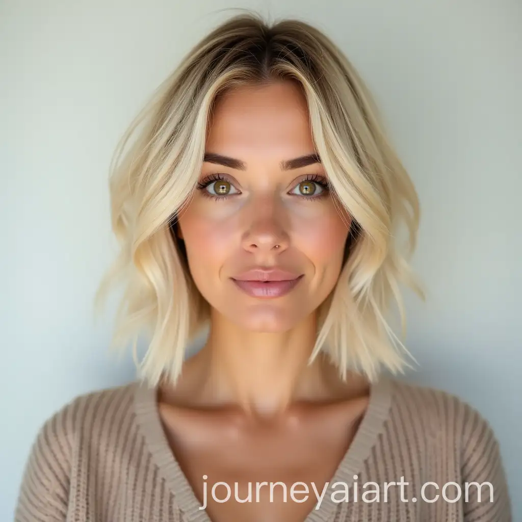 Blonde-Woman-with-Bob-Haircut-in-Comfortable-Clothing-against-Clean-Background