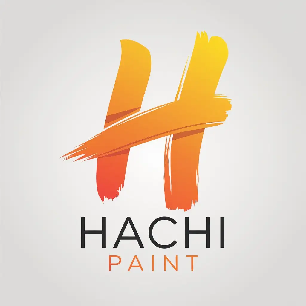 LOGO Design For Hachi Paint Modern Vibrant with Brush or Paint Roller Element