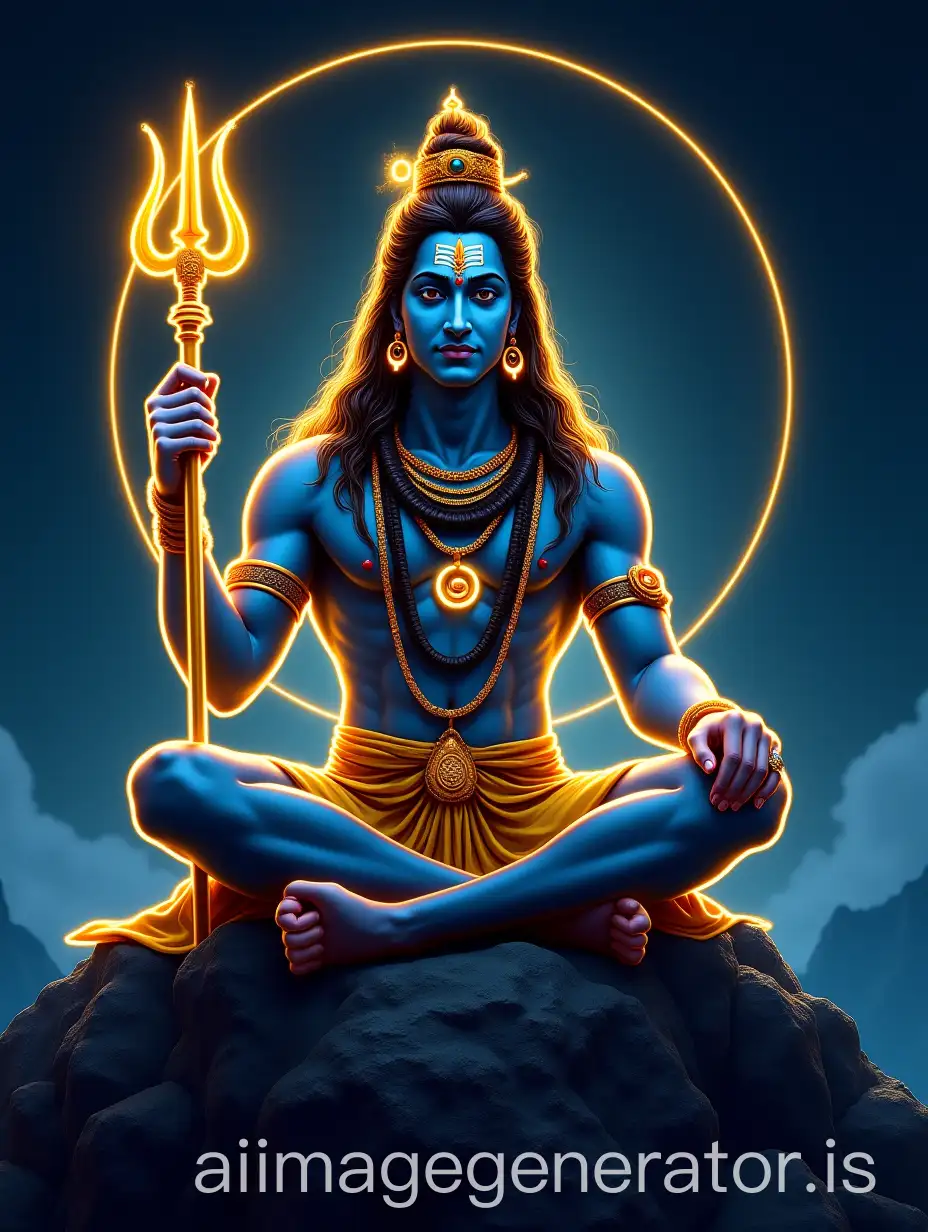 AI-Art-Prompt-ExpansionLord-Shiva-Meditating-on-a-Mountain-in-Futuristic-Neon-Art-Style