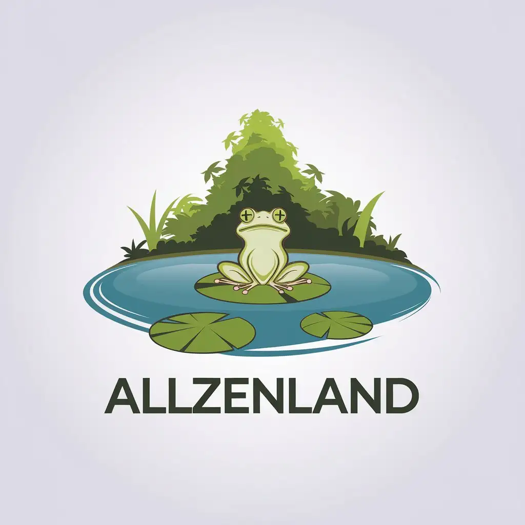 LOGO-Design-for-ALLZENLAND-Minimalistic-Zen-Frog-on-an-Island