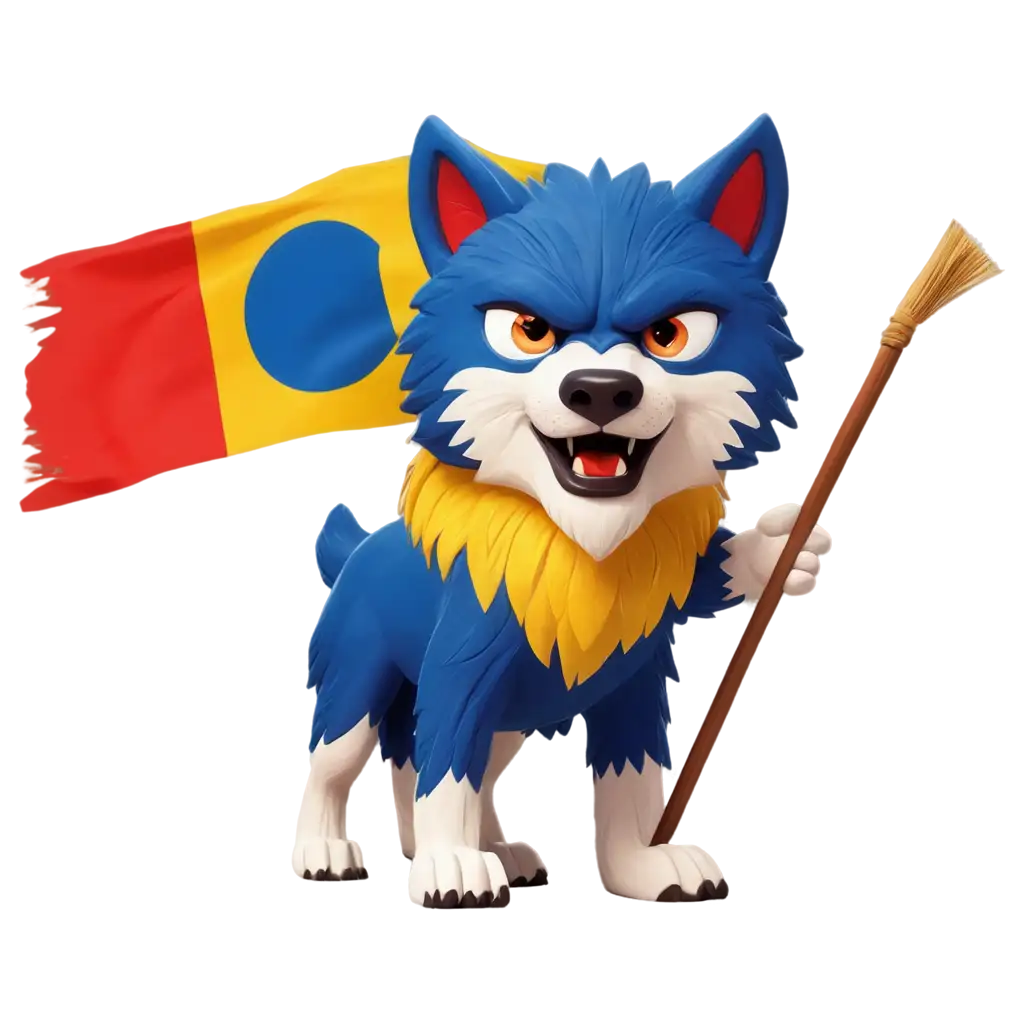 Cartoonish-Wolf-with-Romania-Flag-PNG-Image-Angry-Wolf-Character-Design