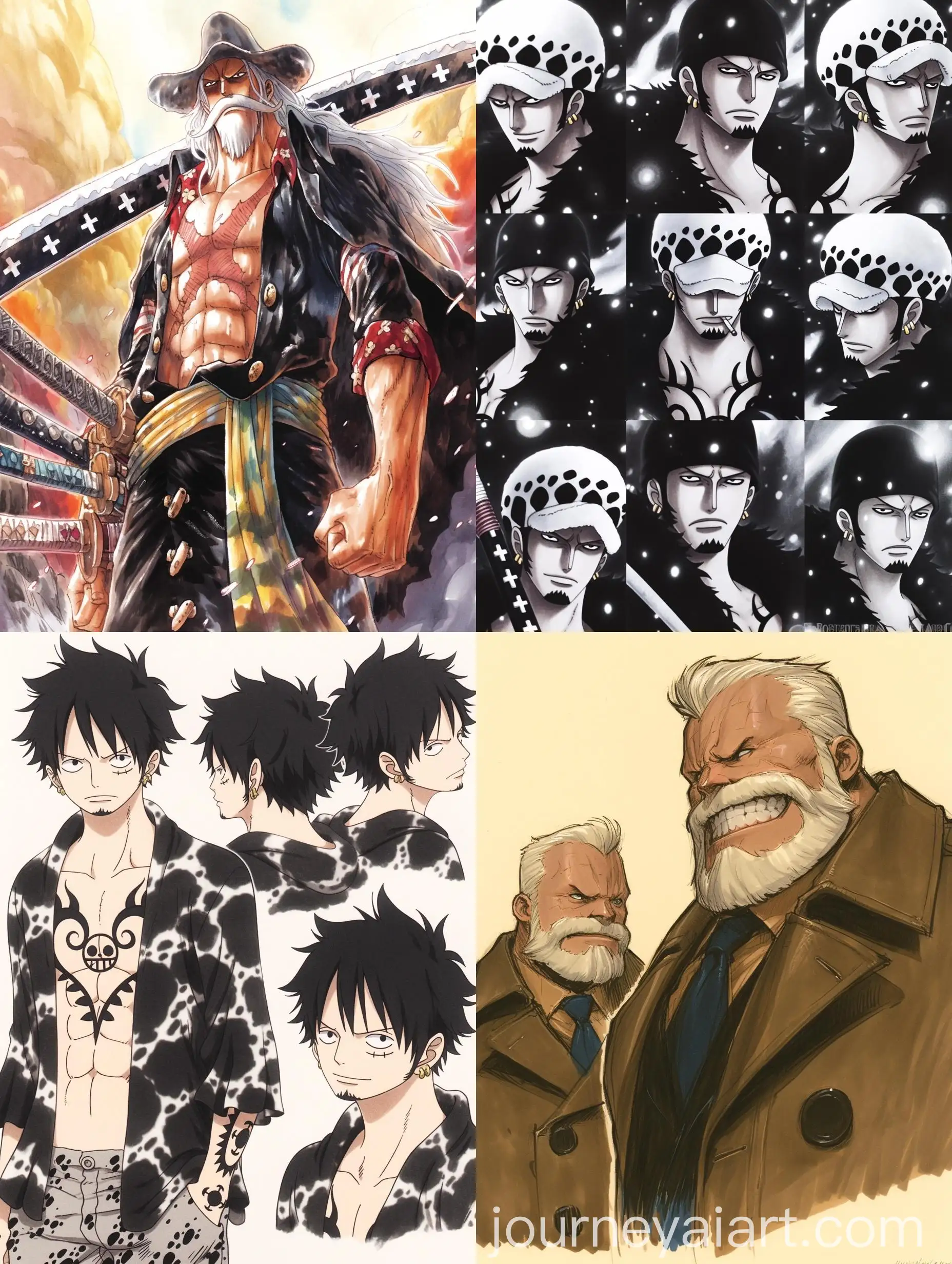 Watercolor-Manga-Character-Sheet-from-One-Piece-Series