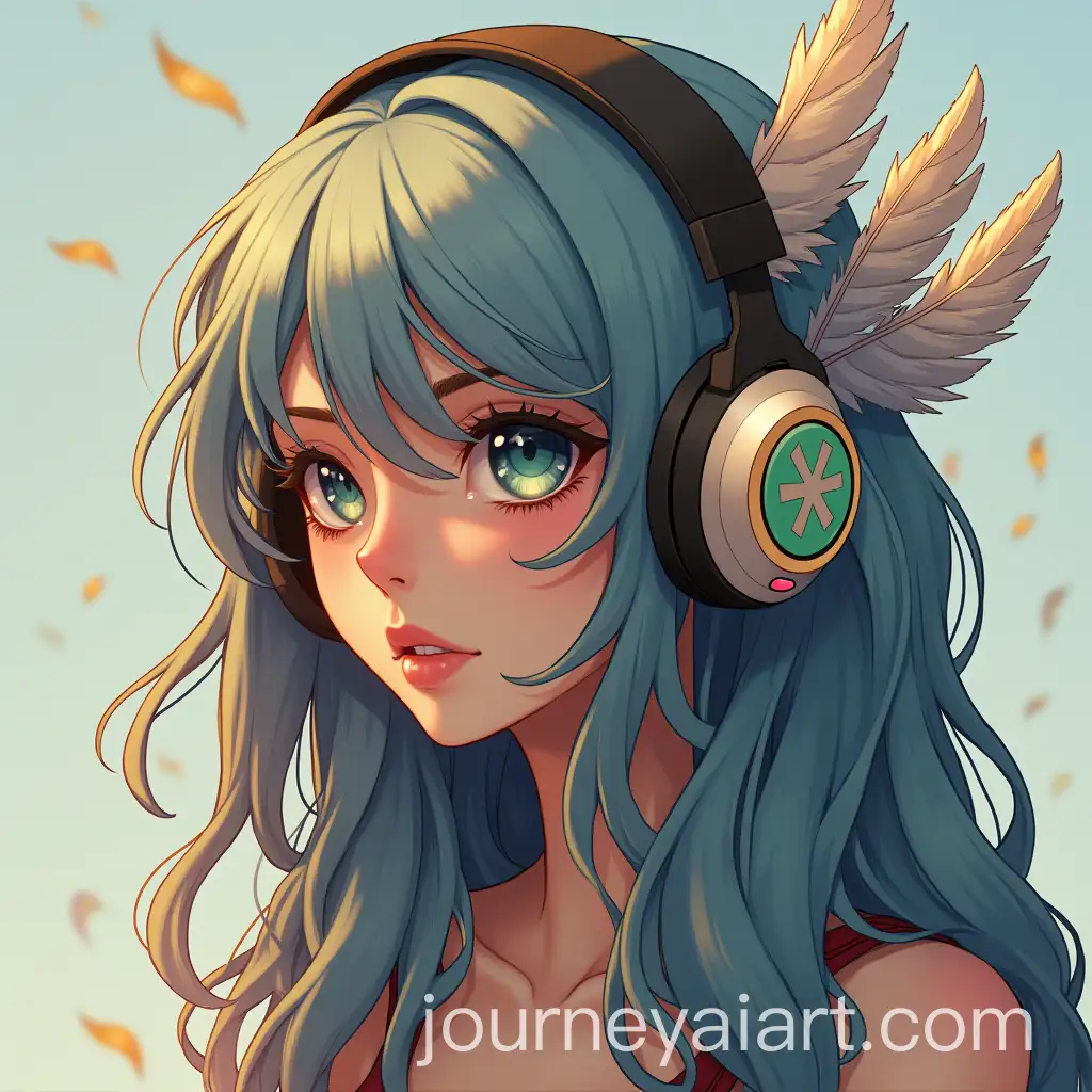 Stylish-Headphones-Adorned-with-Colorful-Feathers