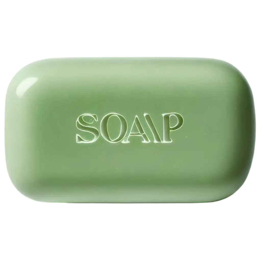 HighResolution-MintGreen-Soap-Bar-PNG-with-Glossy-Texture-and-SOAP-Embossing-for-Clean-Aesthetic-Imagery