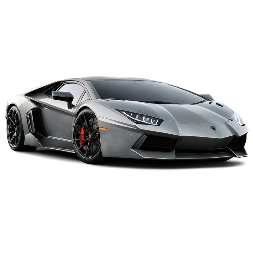 Gray-Lamborghini-with-Headlights-On-PNG-Image-HighQuality-Car-Illustration