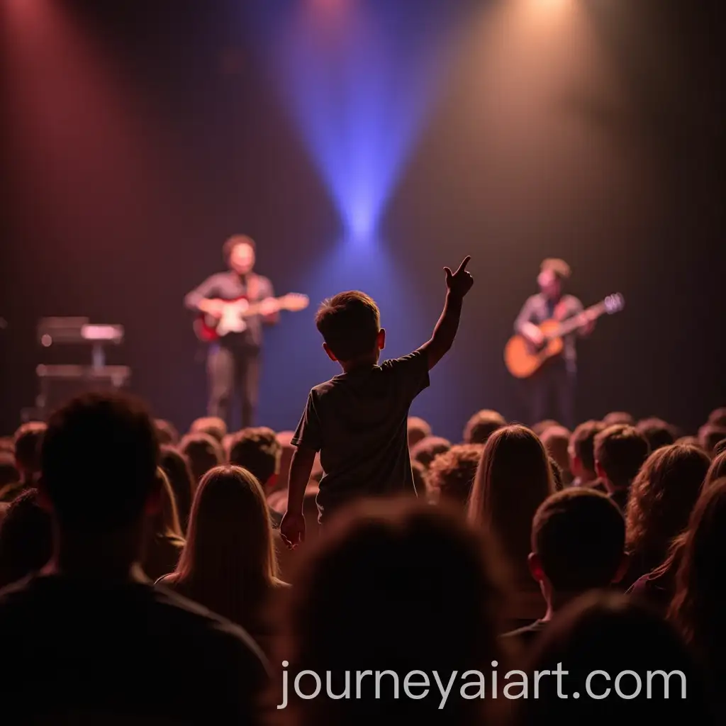 Boy-Giving-Concert-with-Enthusiastic-Audience