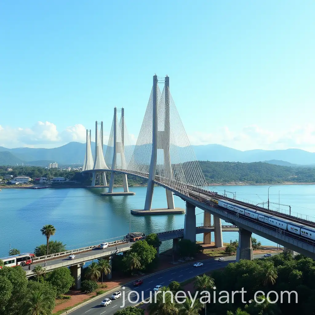 Impressive-CableStayed-Bridge-Over-Coatzacoalcos-River-with-Trains-and-Vehicles
