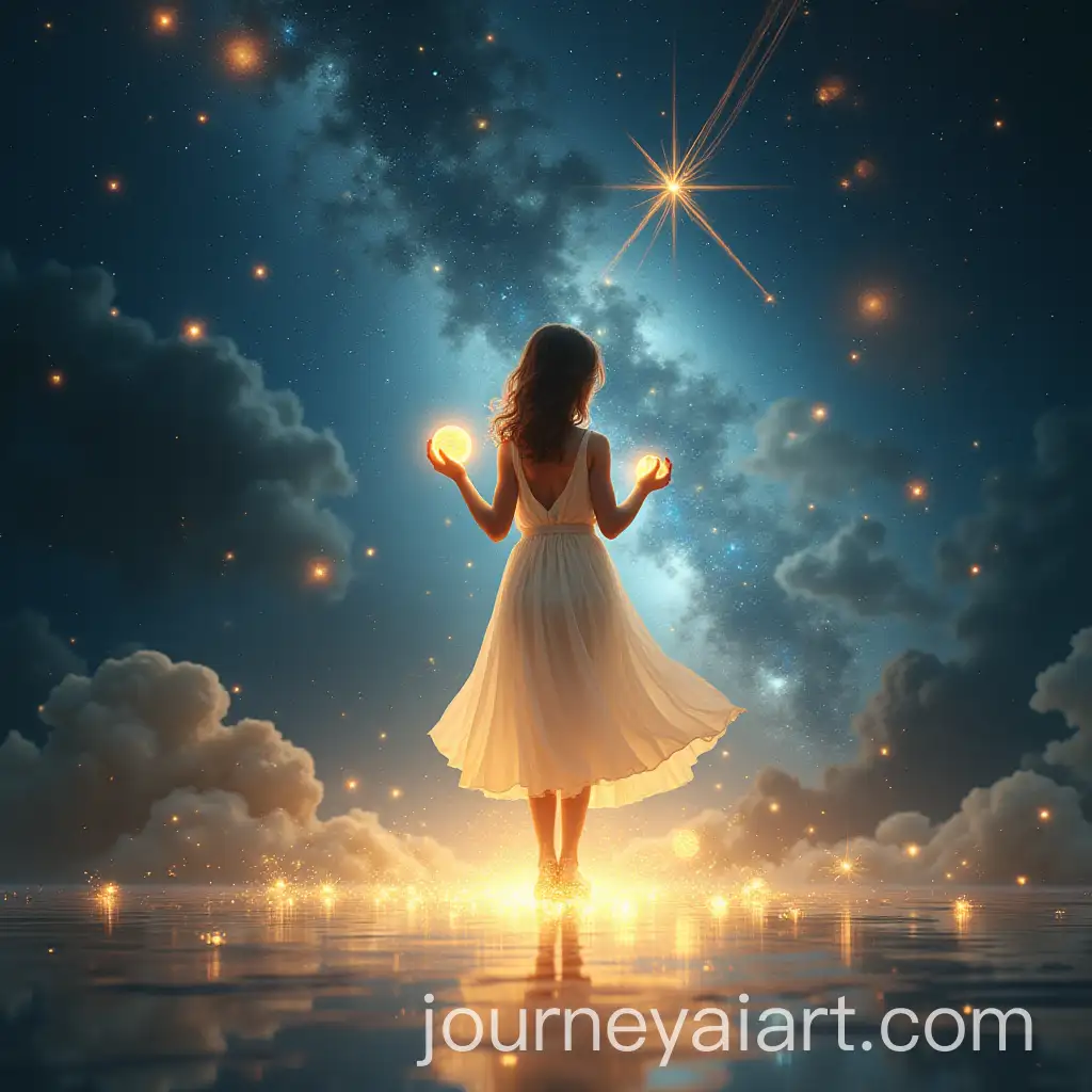 Young-Girl-in-Flowing-White-Dress-Holding-Luminous-Orb-in-Serene-Cosmic-Dreamscape
