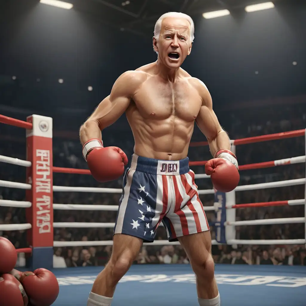 Joe-Biden-as-a-Boxer-in-the-Ring-HyperRealistic-3D-Image